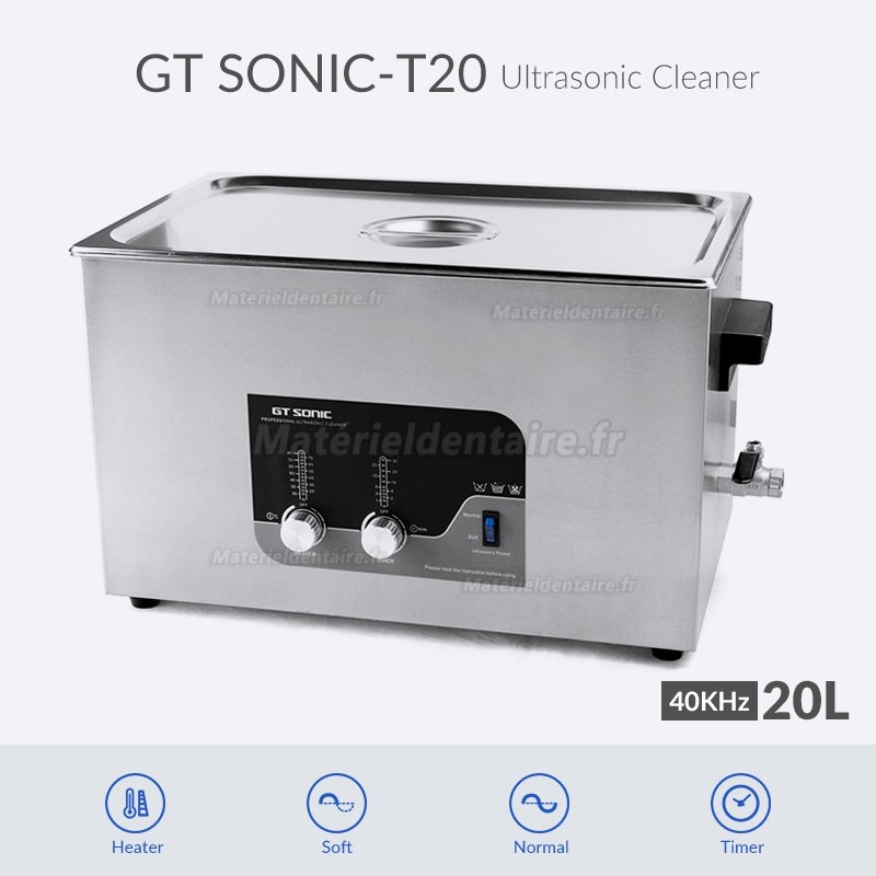 GT SONIC Série T Nettoyeur à ultrasons numérique 2-27L 100-500W avec fonction de chauffage